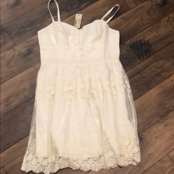 American Eagle Outfitters Dresses & Skirts - Embroidered Lace Mesh Corset Eyelet Summer Dress